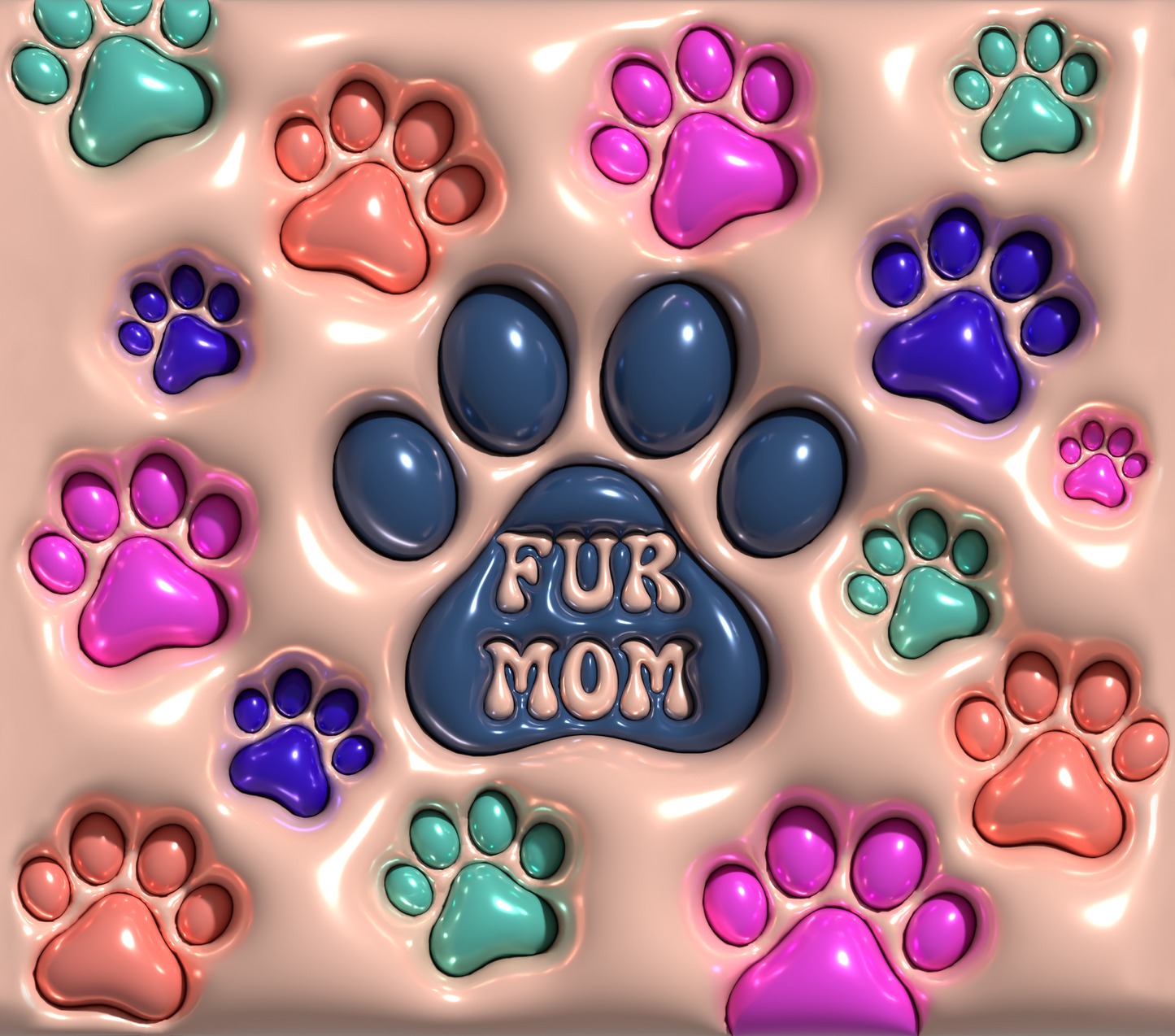 "3D FUR MOM" Skinny Tumbler 20 0z