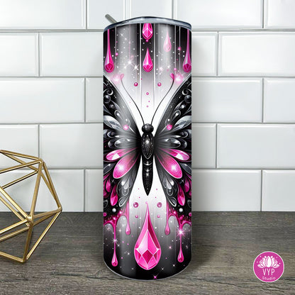 " DRIP BUTTERFLY" Skinny Tumbler 20 0z