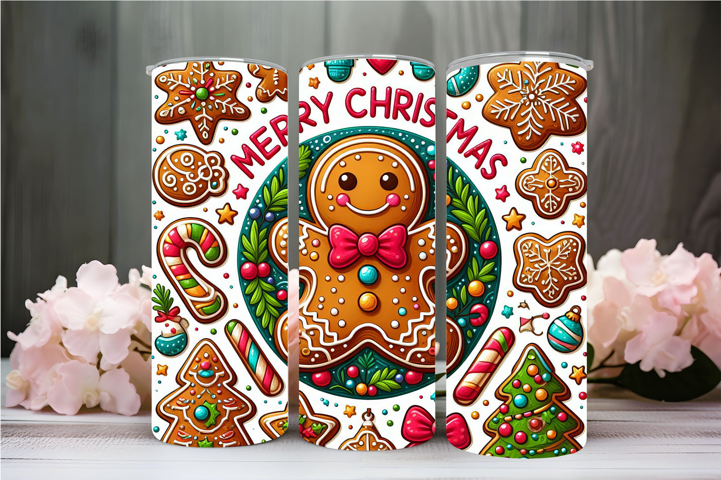 "GINGERBREAD COOKIE "  Skinny Tumbler 20 0z