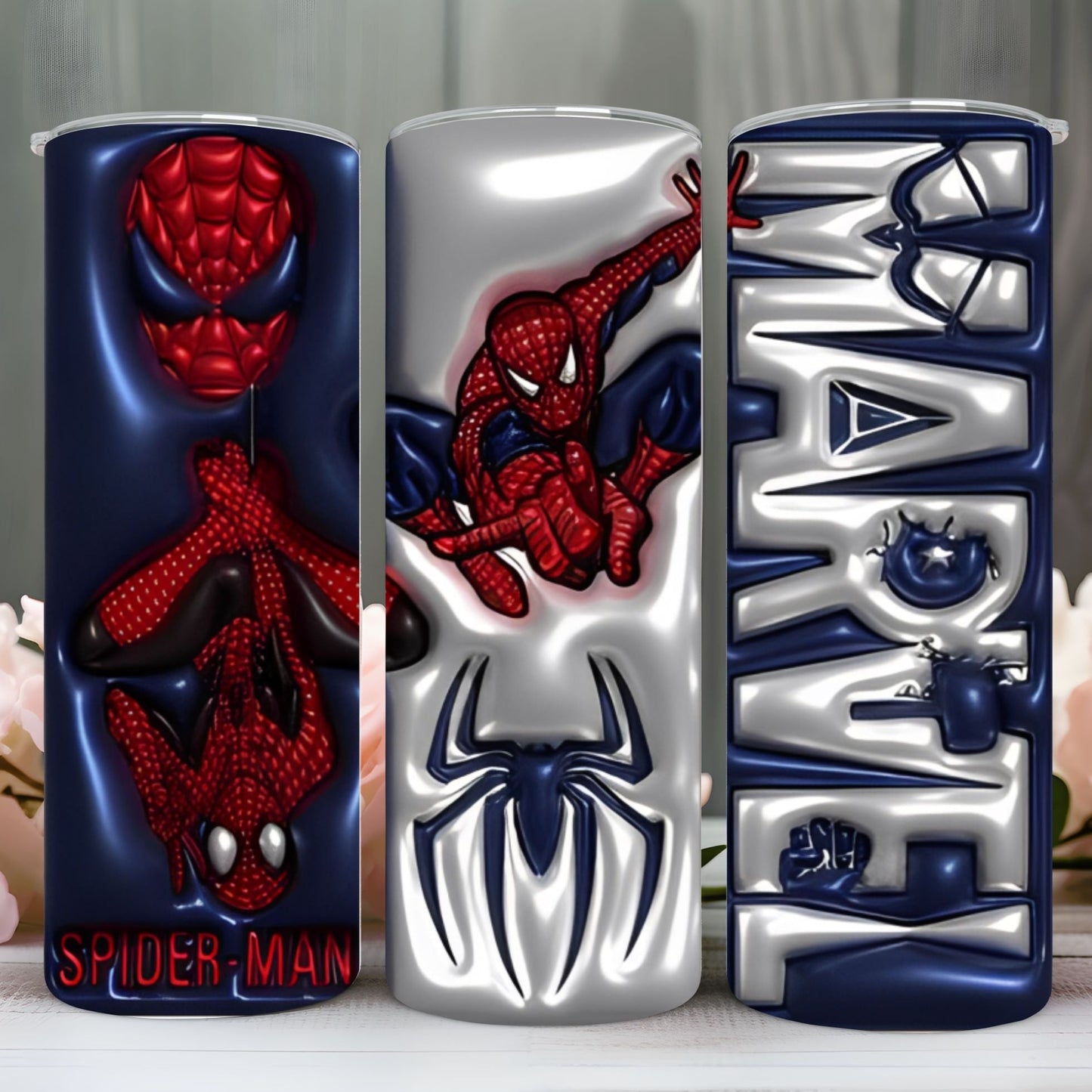 " 3D SUPERHERO" Skinny Tumbler 20 0z