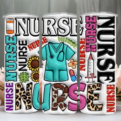 " NURSE SCRUBS" Skinny Tumbler 20 0z