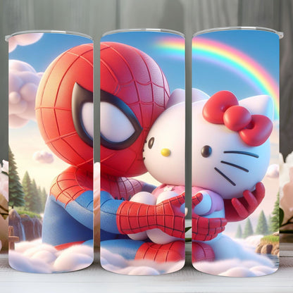 " KAT AND SPIDER" Skinny Tumbler 20 0z