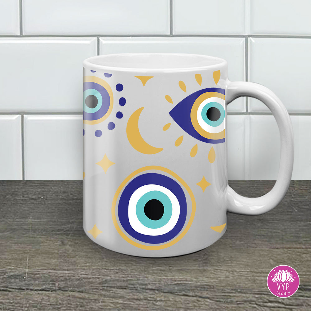 'EVIL EYE BLUE" 11 OZ MUG