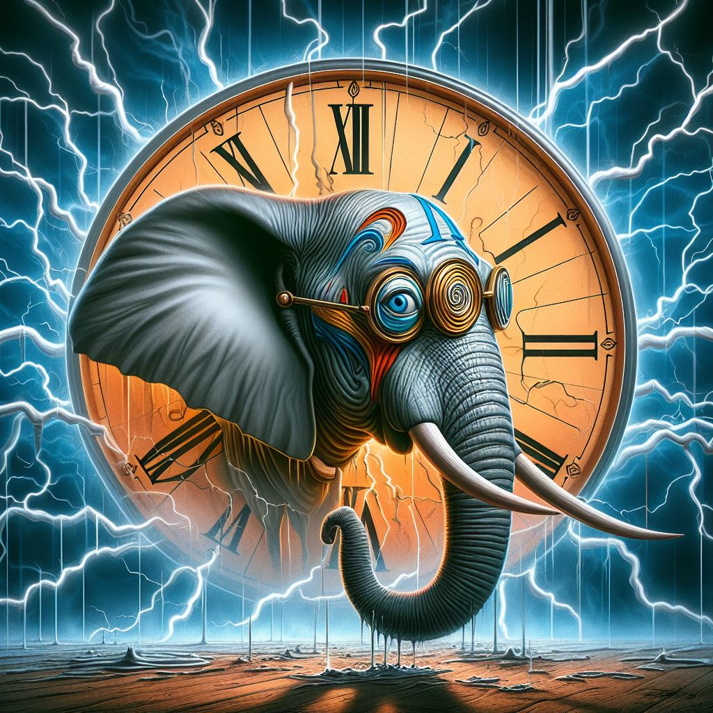 "CLOCK ELEPHANT" Skinny Tumbler 20 0z