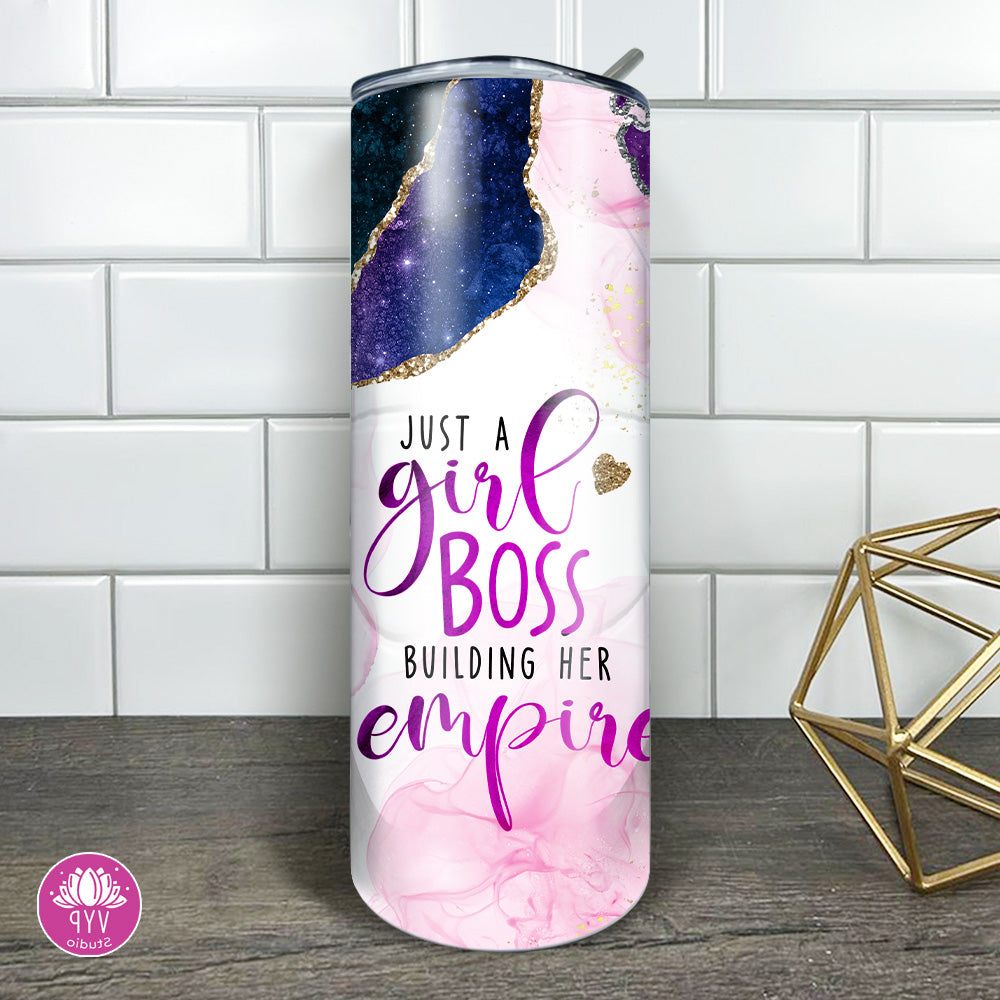 "JUST A GIRL BOSS" Skinny Tumbler 20 0z