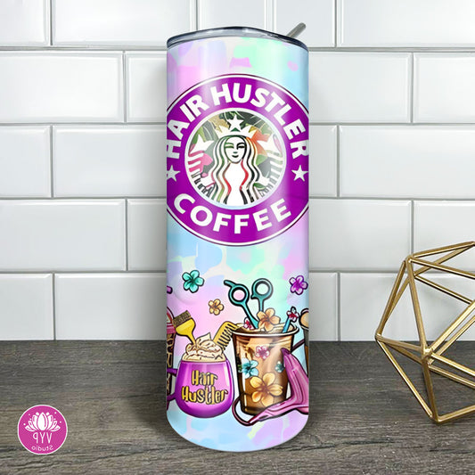 "HAIR HUSTLER" Coffee Skinny Tumbler 20 0z