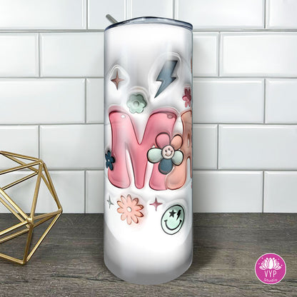 " 3D MAMA" Skinny Tumbler 20 0z