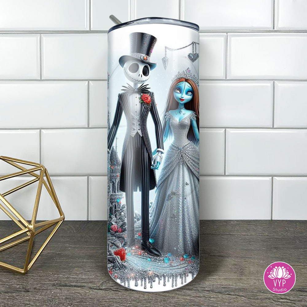 " NIGHTMARE BEFORE THE WEDDING "Skinny Tumbler 20 0z