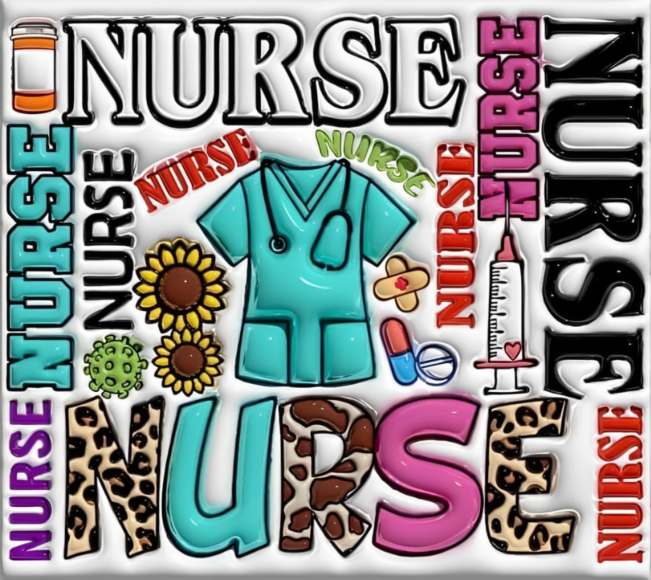 " NURSE SCRUBS" Skinny Tumbler 20 0z