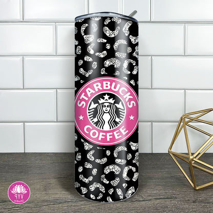 "STAR B'S  BLACK& PINK" Skinny Tumbler 20 0z