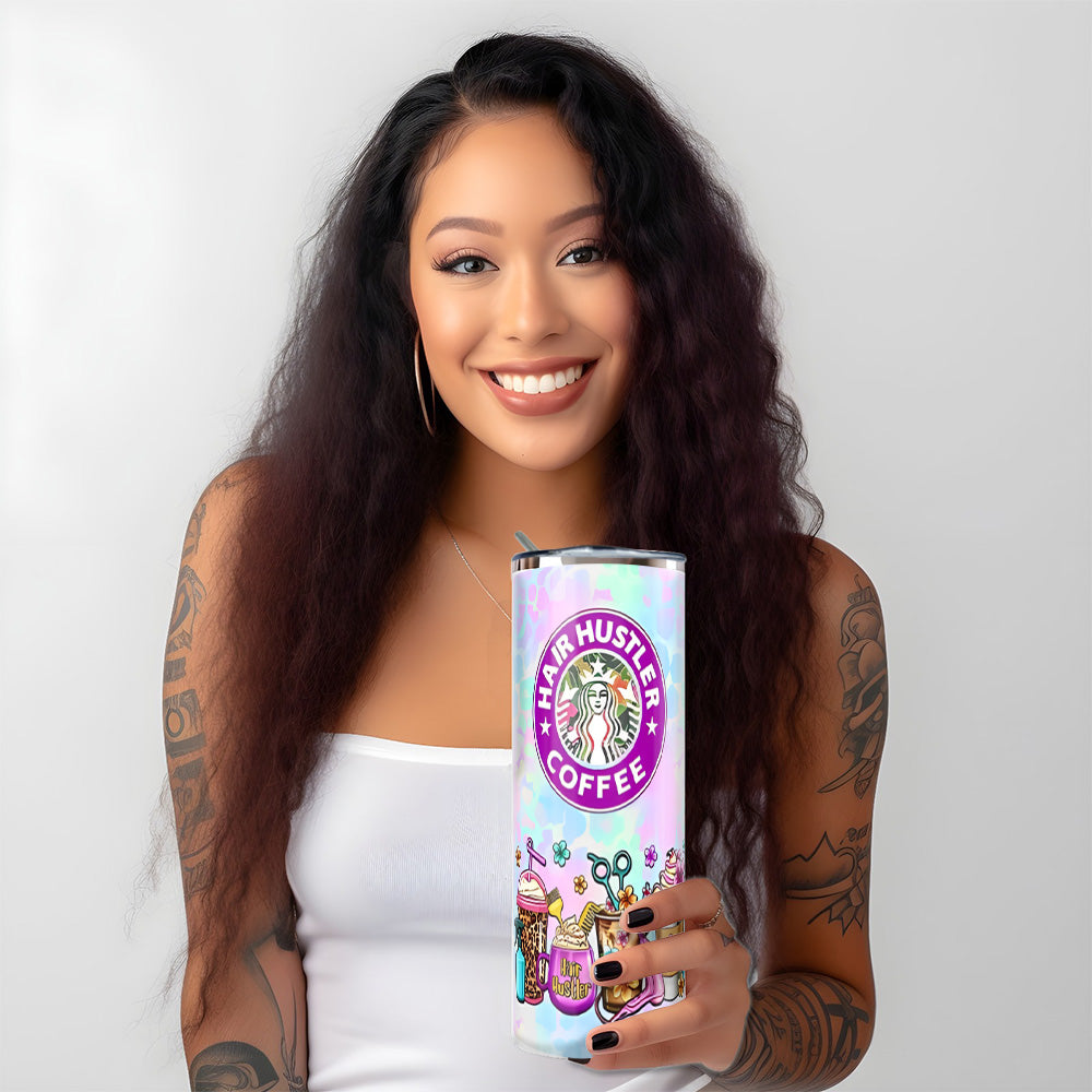 "HAIR HUSTLER" Coffee Skinny Tumbler 20 0z