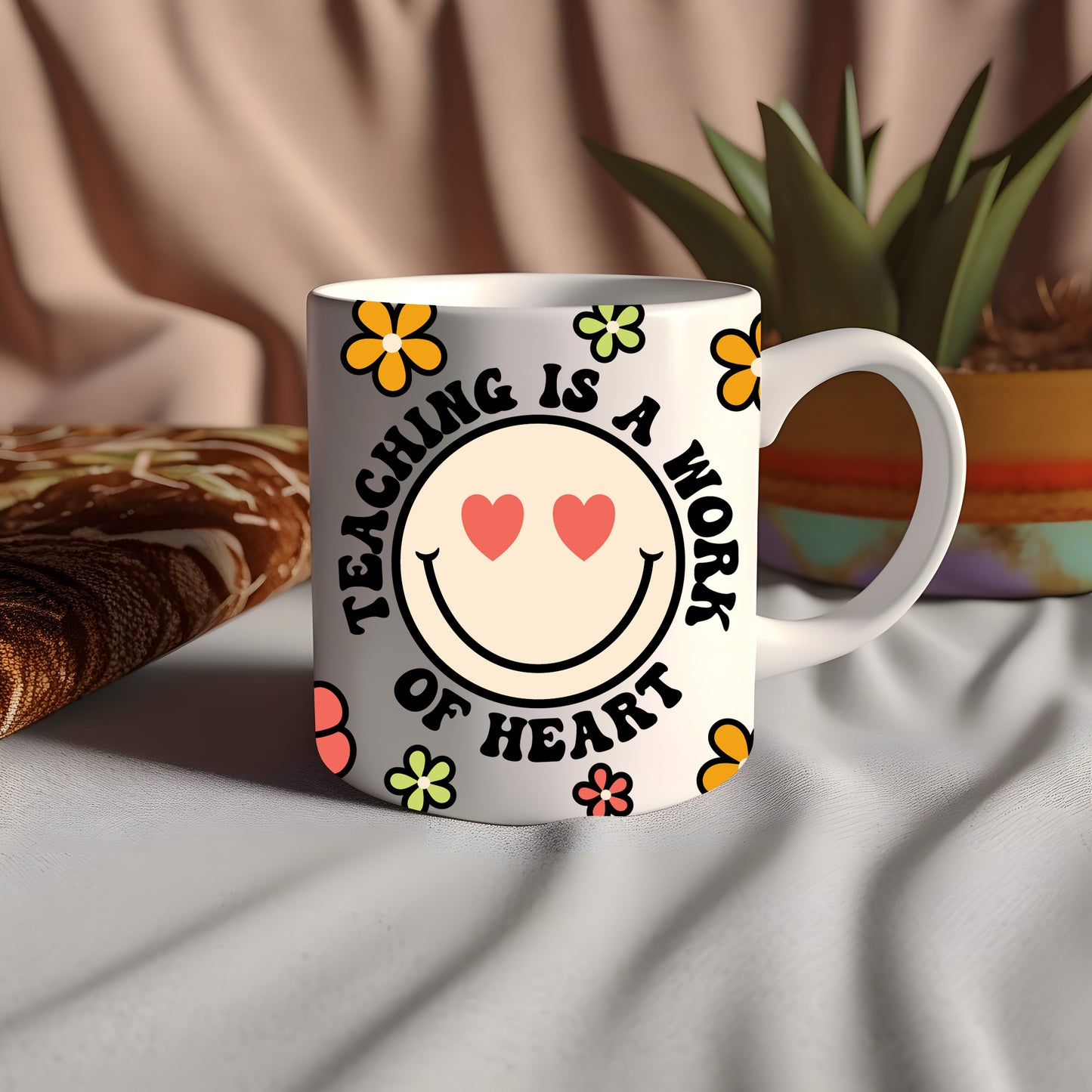 "TEACHING IS A WORK OF HEART" 11 OZ MUG