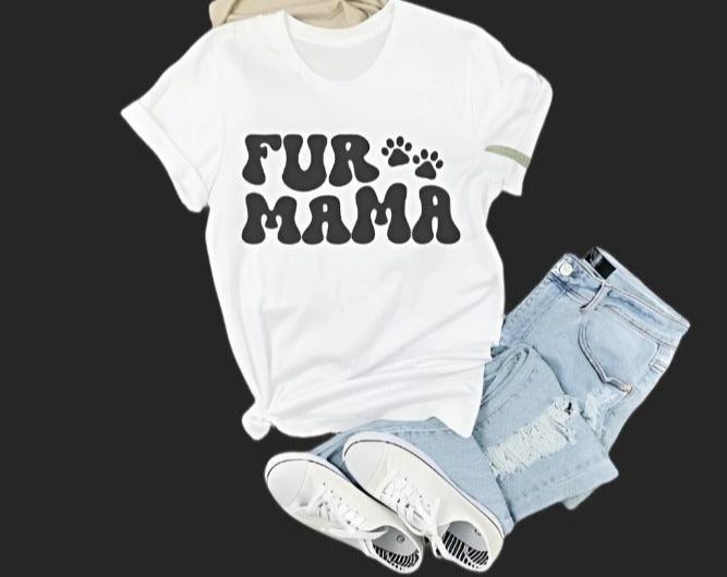 "FUR MAMA RETRO" TEE