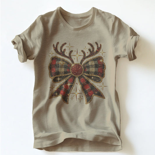 "CHRISTMAS COQUETTE ANTLERS" TEE