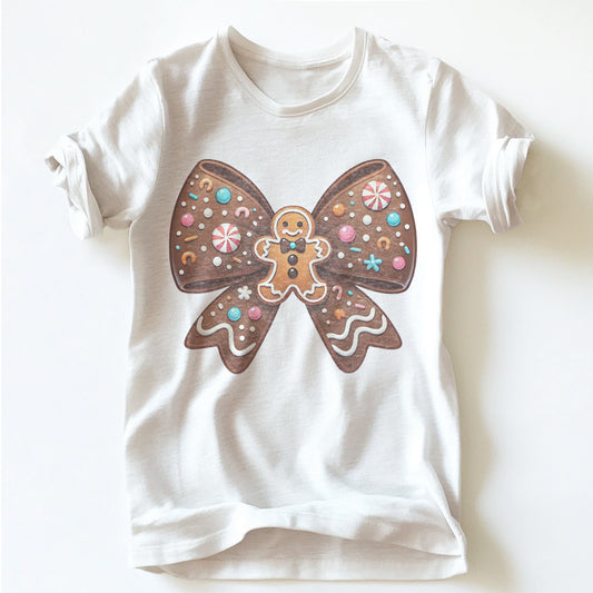 " GINGERBREAD BOW" TEE