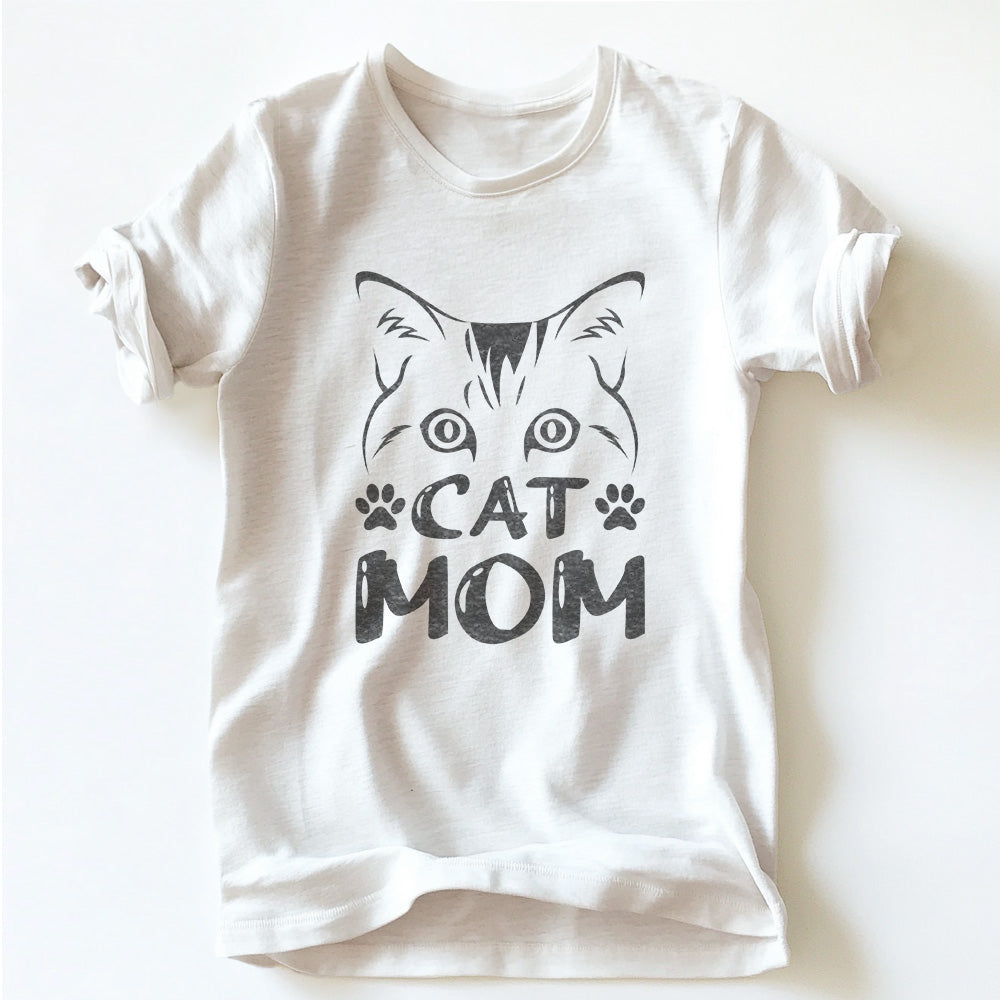 "CAT MOM BLACK" TEE