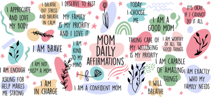 "MOM DAILY AFFIRMATIONS"LIBBEY GLASS CAN 16OZ