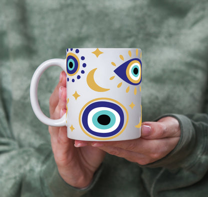 'EVIL EYE BLUE" 11 OZ MUG