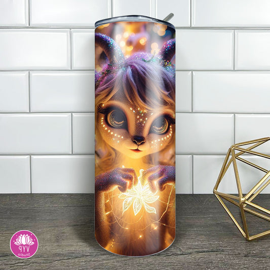 "FAIRY FAWN "Skinny Tumbler 20 0z