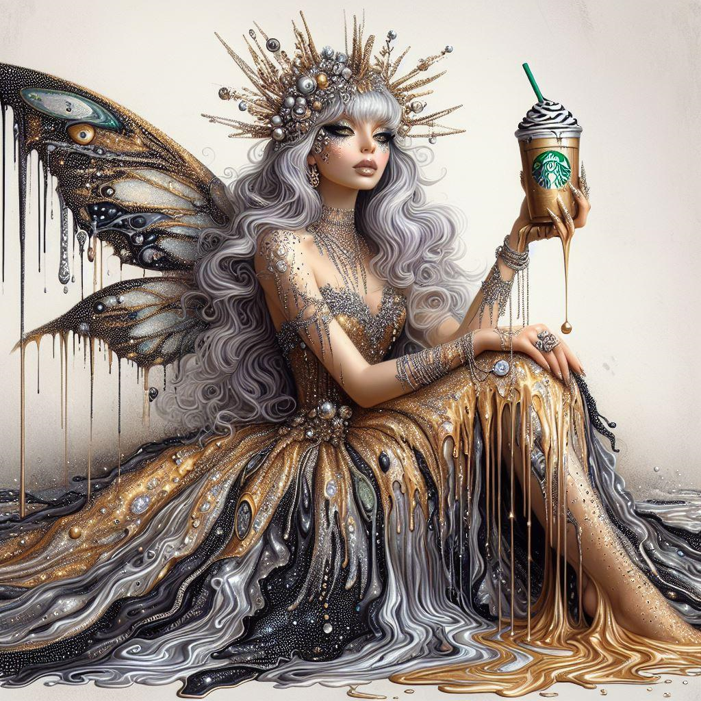 "DRIP FAIRY WITH COFFEE" Skinny Tumbler 20 0z