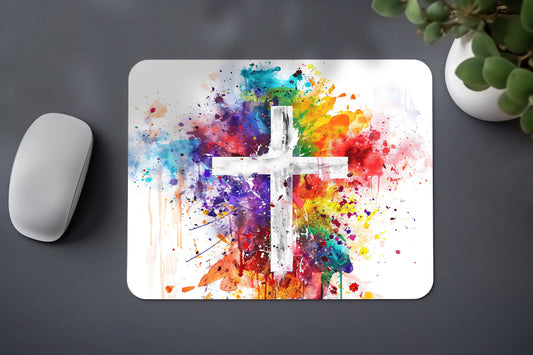 "COLOR EXPLOSION CROSS" MOUSE PAD