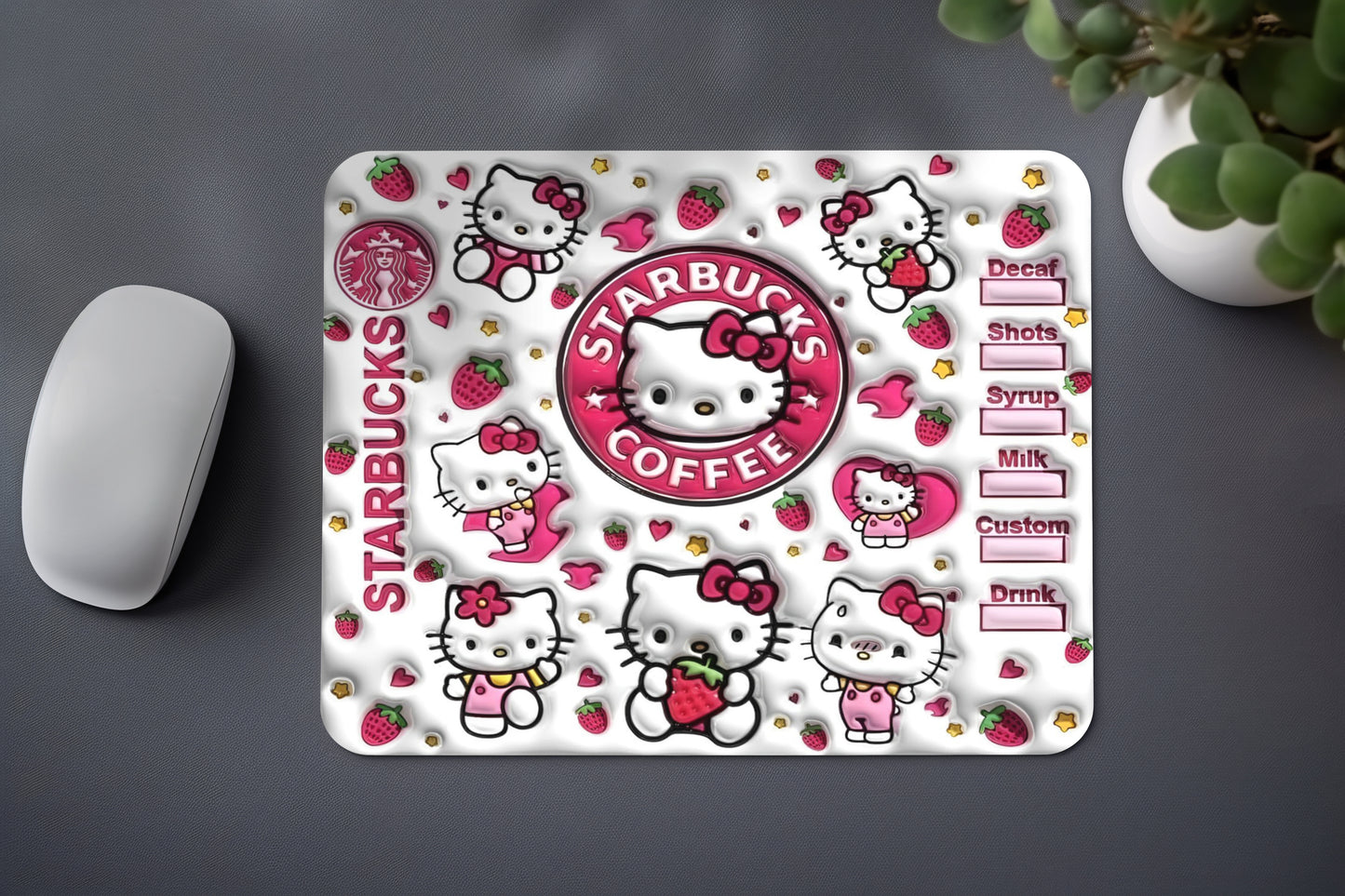 " STRAWBERRY HELLO KITTY " MOUSE PAD