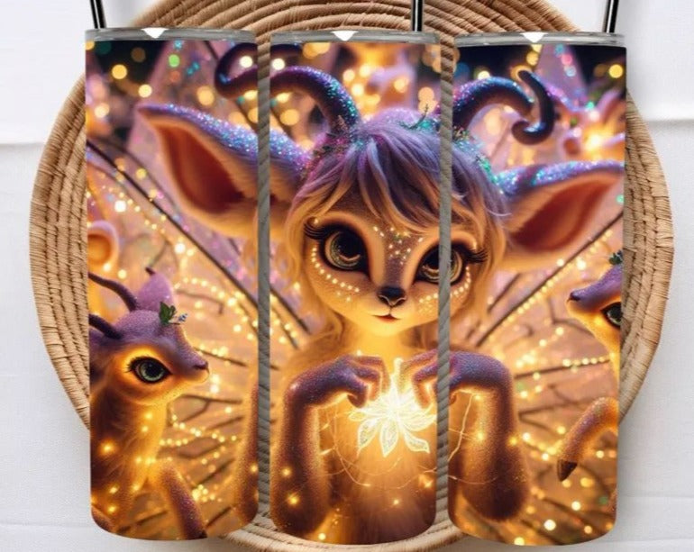 "FAIRY FAWN "Skinny Tumbler 20 0z